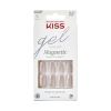 Kiss Gel Fantasy Magnetic Short Square Gel Nails, Glossy Light White, 28 Count - KISS USA