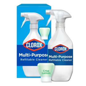 Clorox Multi-Purpose Cleaner System Starter Kit 1 Bottle and 1 Refill, Crisp Lemon 1.13 fl oz - Clorox