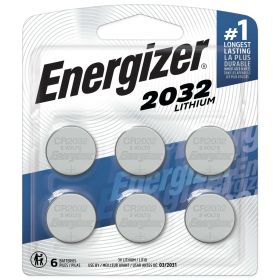 Energizer 2032 Batteries (6 Pack), 3V Lithium Coin Batteries - Energizer