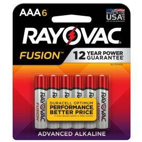 Rayovac Fusion AAA Batteries (6 Pack), Triple A Alkaline Batteries - Rayovac