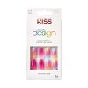 KISS Salon Design Short Coffin Glue-On Nails, Glossy Light Multicolored, 'The Motto', 24 Ct. - KISS USA