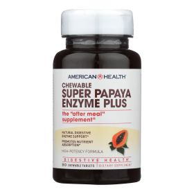 American Health - Super Papaya Enzyme Plus Chewable - 90 Chewable Tablets - Default