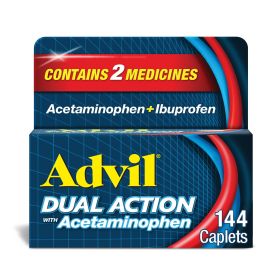 Advil Dual Action With Acetaminophen Ibuprofen Caplets;  144 Count - Advil