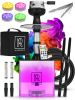 Hookah 2 Hose Hookah Set YADO Square Hookah To Go with Hookah Charcoal Holder Heat Management Device and Black Silicone Hookah Bowl Set and Bag for Sh