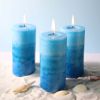 Meltone Ocean Scented Pillar Candles,60+ Hrs Long Burning Candles, Set of 3 Blue Candles for Home Scented (3x6'') - MELTONE