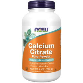 NOW Supplements, Calcium Citrate Powder, Highly Bioavailable Calcium, Supports Bone Health*, 8-Ounce - NOW