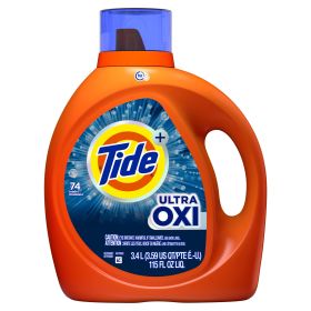 Tide Ultra Oxi HE Compatible Liquid Laundry Detergent;  74 loads 115 fl oz;   - Tide