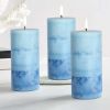 Meltone Ocean Scented Pillar Candles,60+ Hrs Long Burning Candles, Set of 3 Blue Candles for Home Scented (3x6'') - MELTONE