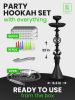 Hookah Set With Everything 4 Hose Black Hookah Set with 50x Foil Big Silicone Bowl 10x Tips 4x Mouthpiece 4x Hookah Hose Tongs - M. Rosenfeld