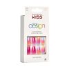 KISS Salon Design Short Coffin Glue-On Nails, Glossy Light Multicolored, 'The Motto', 24 Ct. - KISS USA