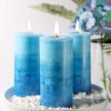 Meltone Ocean Scented Pillar Candles,60+ Hrs Long Burning Candles, Set of 3 Blue Candles for Home Scented (3x6'') - MELTONE