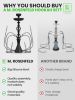 Hookah Set With Everything 4 Hose Black Hookah Set with 50x Foil Big Silicone Bowl 10x Tips 4x Mouthpiece 4x Hookah Hose Tongs - M. Rosenfeld