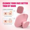 Silicone Face Scrubber-Facial Cleansing Brush Manual Waterproof Cleansing Skin Care Face Brushes for Cleansing and Exfoliating - Pink