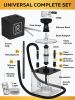 Hookah 2 Hose Hookah Set YADO Square Hookah To Go with Hookah Charcoal Holder Heat Management Device and Black Silicone Hookah Bowl Set and Bag for Sh