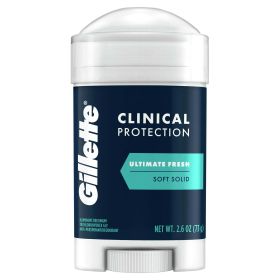 Gillette Antiperspirant Deodorant for Men, Clinical Soft Solid, Ultimate Fresh, 72 Hr. Sweat Protection, 2.6 oz