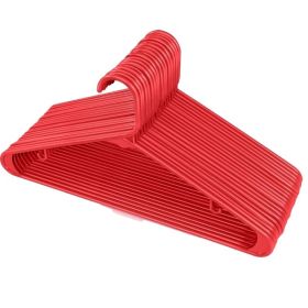 20pcs Plastic Hangers Clothes Hangers for Clothing, Durable Clothes Hangers (Color: Red)