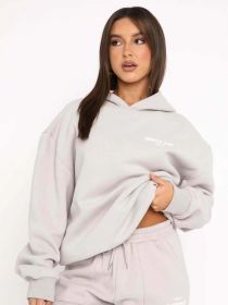 Hoodie-white Fox Outerwear -two Pieces Of Hoodie Suits Long -sleeved Hooded Outfit Set Jst (Color: SilverGrey, size: S)